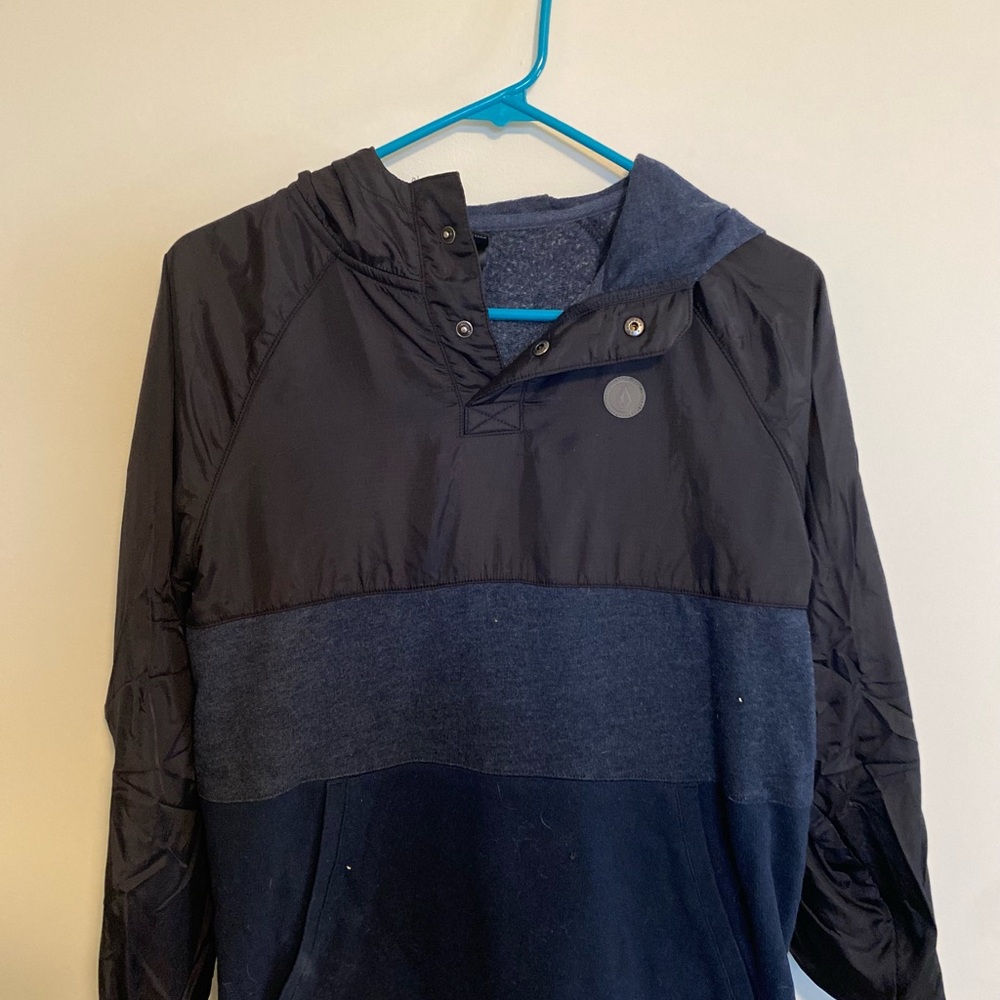 Volcom Navy and Black Hooded Pullover